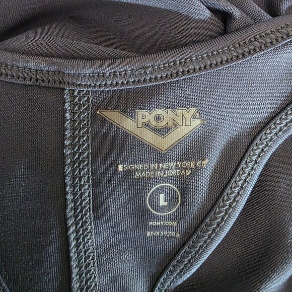 PONY Racer Back Tank Top Size Large Athletic Wear Activewear Workout Gray - Picture 8 of 8